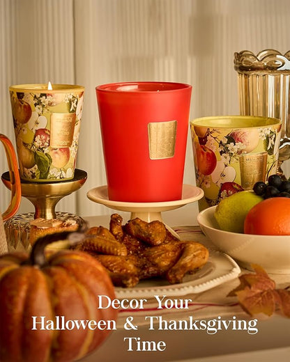 M&SENSE Apple Crumble Scented Natural Soy Candle, 14.1oz 60 Hours Long Lasting Slow Burning, Fall Winter Thanksgiving Christmas Candles Gifts for Home Decor