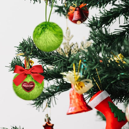 28 Pcs Lime Green Furry Christmas Ball Ornaments for Christmas Tree Hanging Decorations, Soft Pom Pom Ball Ornaments for Home Birthday Party Supplies Fireplace Mantel Wall Decor