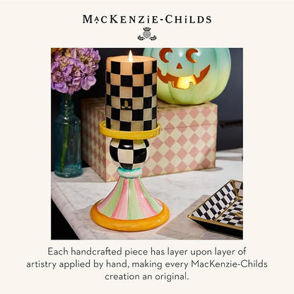 MACKENZIE-CHILDS Glass Tray, Decorative Bathroom Counter Tray, Small, Black-and-White Courtly Check