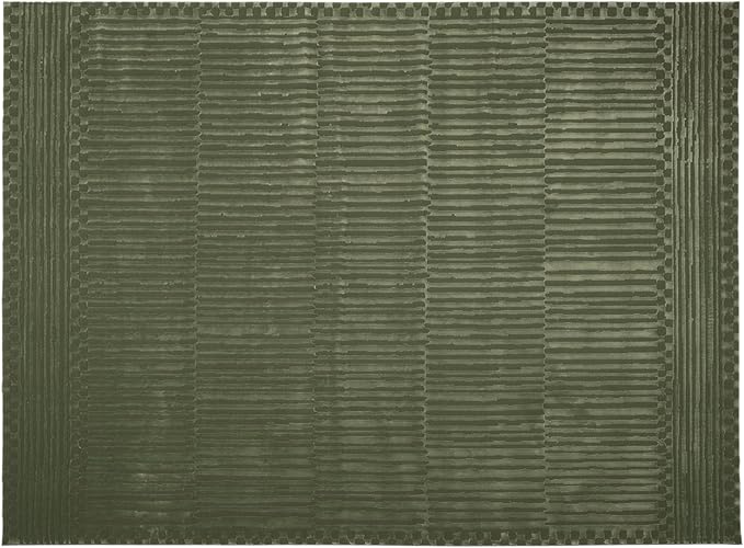 Revival Rugs Soloba 10'6" x 14'3" Washable Area Rug for Living Room Bedroom - 100% Recycled Oeko-TEX Certified, Medium Pile, Green