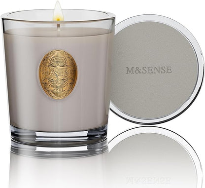 M&SENSE Natural Soy Candle | Coconut & Gray | 9.2 oz, 50H Burn Time | Luxury Scented Candle for Relaxation, Gifting, Home Décor | Ideal for Bedroom, Office, Party Ambiance