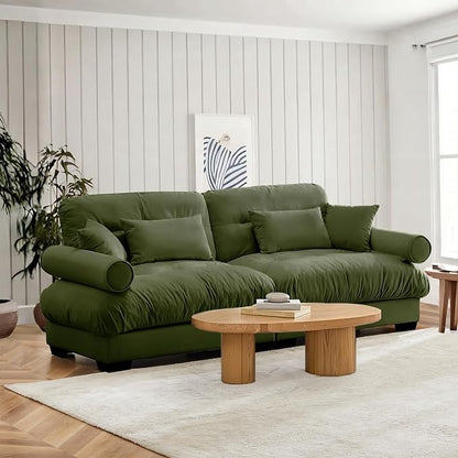 SoarFlash Modern Living Room Velvet Recliner Sofa Small Sofa, Loveseat Sofa for Apartment, Green