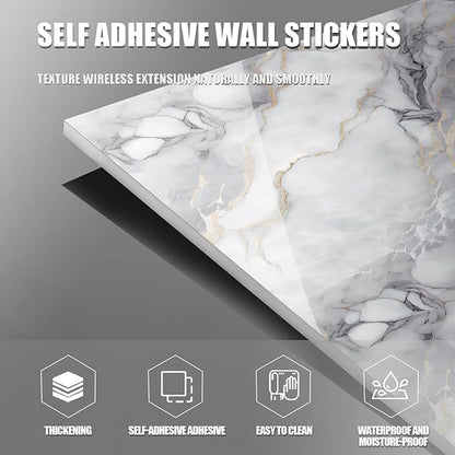 10pcs Marble Peel and Stick Backsplash Waterproof Washroom Wall Panels, Peel and Stick Tile, PVC Foam Wall Panels for Kitchen,Bathroom,Living Room,Colorful (Not Real Tile,11.8" x 11.8")