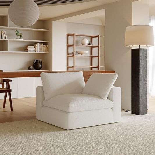 Acanva Oversized Modular Sectional Cloud Couch, Free Combination Minimalist Sofa with Shredded Latex Filled Cushion and Removable Slipcovers for Living Room, Apartments, Home Office, Corner Piece