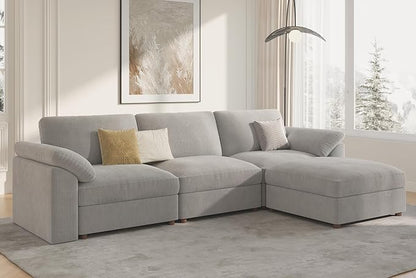 EASE MOOSE Oversized L Shape Sectional Modular Sectional Sofa,Extra Large Comfty Cloud Couch，Deep Seat Wide Modular Sofa for Living Room ，Removable Cover