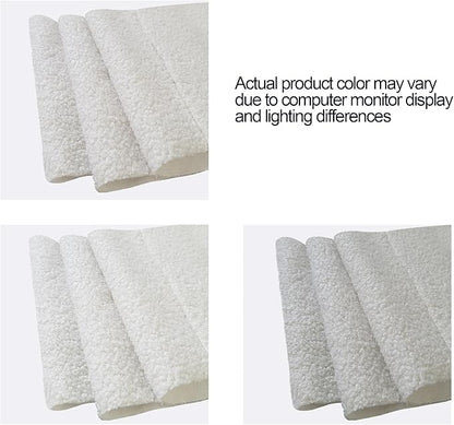 Queen Size Boucle Upholstered Platform Bed Frame with Vertical Stripes Tufted Headboard 2 Drawers Storage Wooden Slat Mattress Support Easy to Assemble No Box Spring Needed Noise Free No Slip Ivory