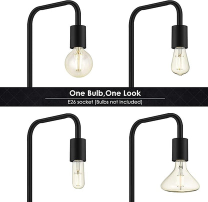 BoostArea Floor Lamp, Industrial Floor Lamp, 63 Inch Standing Lamp, E26 Socket, On/Off Footswitch, Whole Metal, ETL Listed, Modern Small Lamp for Bedroom, Living Room, Minimalist, Vintage, Mid Century