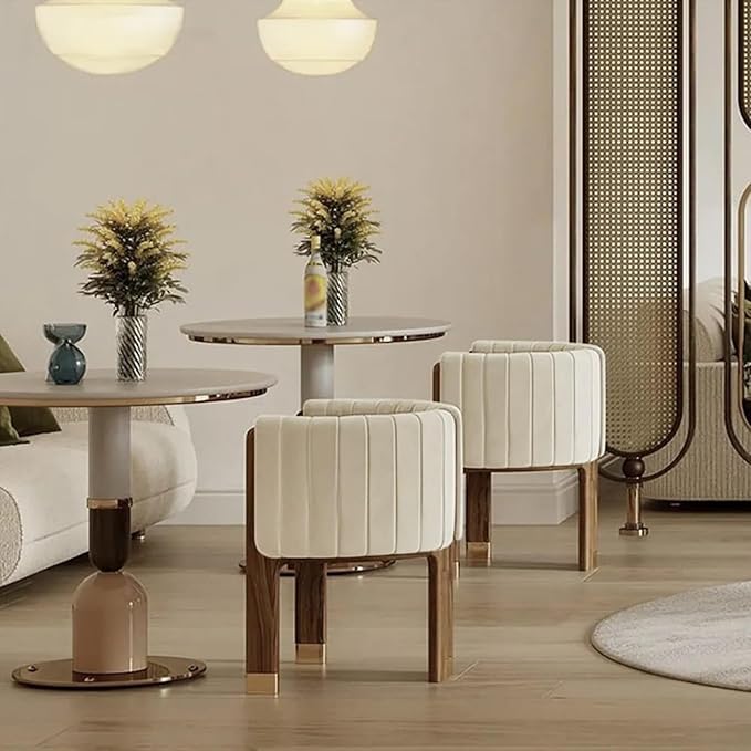 Velvet Fluted Accent Chair for Living Room with Wood Frame, High Resilience Foam, Elegant Modern Armchair (Beige)