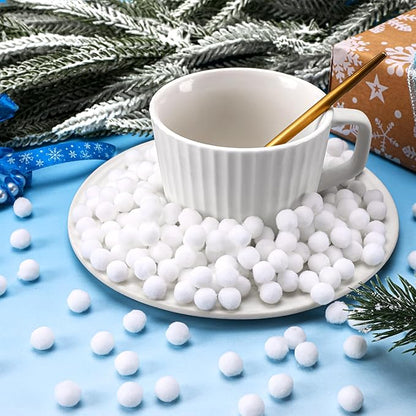 SEPGLITTER Christmas Pom Poms Balls, 1000 Pieces Light White Pompoms Pom Poms for Crafts Making DIY Holiday Christmas Decorations Supplies (0.4 inch/1 cm )