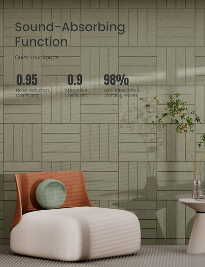 Bumusty Large Cork Board Alternative-36 x24 Felt Bulletin Board Tiles, with 30 Pushpins, 40 Adhesive Tabs, 6-Pack Slat Wall Paneling, Cork Boards for Office Push Pin Board Felt Board-Sage