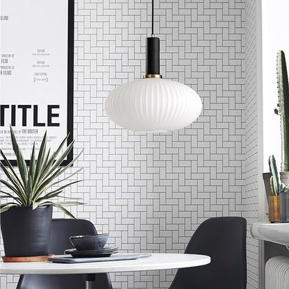 Modern Pendant Lights, Black Lamp Holder Pendant Light Socket White Glass Pendant Lamp Shade,LED Hanging Light (Black, Large)