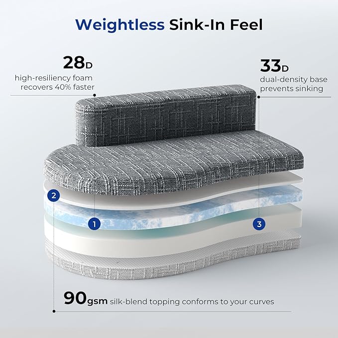 98" Curved Couch with Half Moon Design, Sofa Bed with 2 Throw Pillows & 4 Seaters for Living Room, Office & Apartment,No Assembly Needed(Dark Grey)