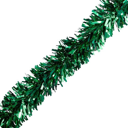 TCDesignerProducts Green Metallic Twist Garland - 4" x 25' roll, Parade Float Decorations for Trailer Or Golf Cart, Metallic Tinsel Garland, Christmas Garland Décor for Home and Party