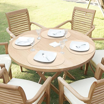 ADRIMER Placemats, Heat Resistant Oval Placemats Set of 12 Washable 12 x 17 Inch, Waterproof Table Mats, Wipeable Pu Place Mats for Kitchen, Dining Room, Beige