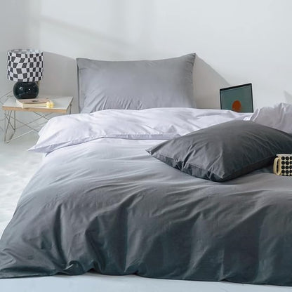 CLOTHKNOW Gray White Full Size Comforter Sets Grey Gradient Bedding Gray Bed Full Gray 3Pcs Gray Full Gradient Gray