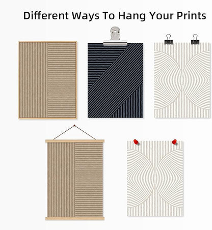 Modern Abstract Pictures Wall Art Boho Neutral Canvas Wall Art Minimalist Line Wall Decor Beige Black Brown Artwork Abstract Modern Painting Prints for Living Room Bedroom 24x36 Inch NO FRAME Set of 3