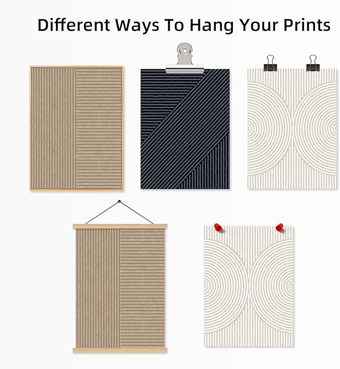 Modern Abstract Pictures Wall Art Boho Neutral Canvas Wall Art Minimalist Line Wall Decor Black Brown Artwork Abstract Modern Painting Prints for Living Room Bedroom 16x24 Inch Unframed Set of 3