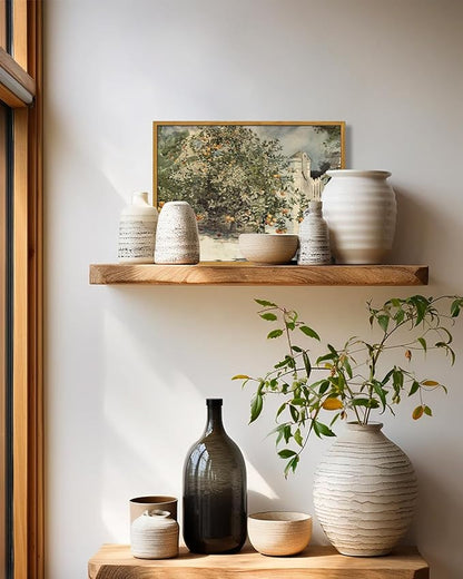 KBKBART Framed Vintage Kitchen Wall Art Prints Orange Tree Watercolor Oil Painting, Rustic Kitchen Sign Canvas Wall Art for Dining Room, Bedroom, Living Room, Farmhouse, Gallery, Vintage Pictures Wall Decor(12"x16")