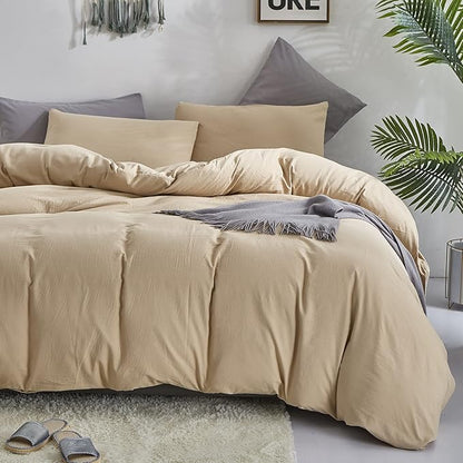 Pureant Beige Comforter Set King Solid Champagne Bedding Comforter Sets Light Brown King Comforter for Women Men Khaki Comforter Plain Taupe King Size Comforter Sets Soft Breanthable Tan Sand Color