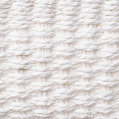 LA JOLIE MUSE Woven Storage Baskets for Organizing, Recycled Paper Rope Basket Bin Divider for Makeup Towel Shelf Cupboards Drawer, Decorative White Storage Basket Set of 3