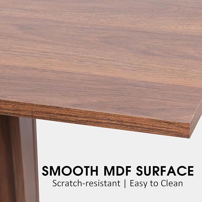 71''- 106'' Extendable Dining Room Table, Expandable Dining Table, Modern Large Table, for 6-10 Person, Walnut Brown