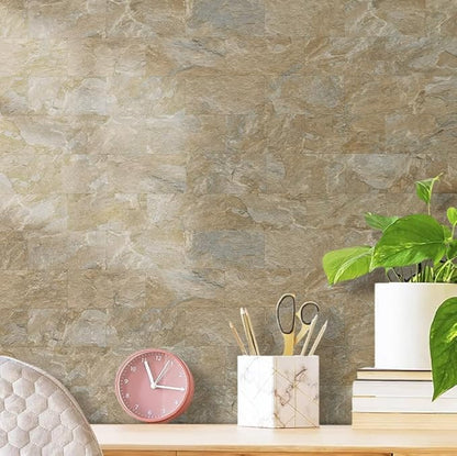 AULIGET 3" x 6" Subway Tile Peel and Stick Backsplash, Thick PVC Stick on Wall Tiles (100, Sandstone)