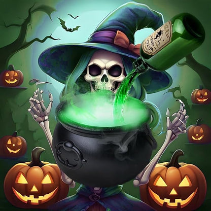 2025 Halloween Decorations Indoor & Outdoor - Halloween Cauldron Vessel, Floating Potion Bottles, Kitchen Decor of Candy Vessel with Magic Floating Bottle (Magic)