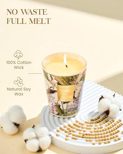 M&SENSE Pear Fressia Scented Natural Soy Wax Candle, 14.1oz 60 Hours Long Lasting Slow Burning Candles for Home Decor, Aromatherapy Candle for Stress Relief