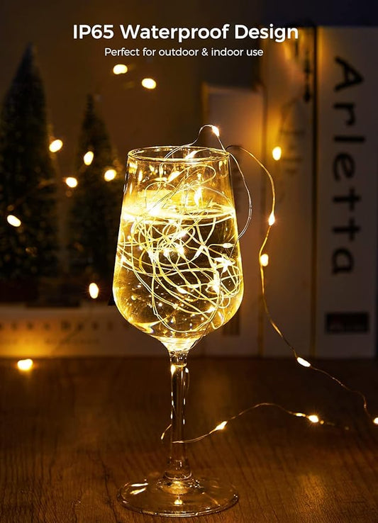 Brightown 12 Pack Led Fairy Lights Battery Operated String Lights Waterproof Silver Wire 7 Feet 20 Led Firefly Starry Moon Lights for DIY Wedding Party Bedroom