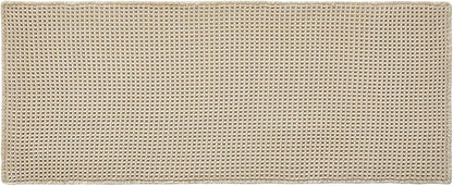 Pale Beige Long Bathroom Rug, Waffle Runner Rug Bathroom Non Slip Washable Super Absorbent Quick Dry Boho Farmhouse Bath Mat, 60''x24'' Pale Beige