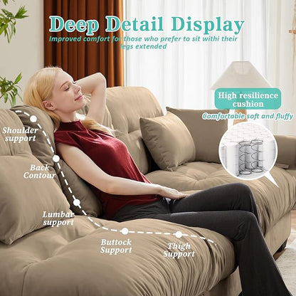 SoarFlash 166" Sectional Sofa Couch, U Shaped Modern Modular Sofa with Solid Wood Legs, Couches Sofas for Living Room Apartment, Comfortable Couches, Brown