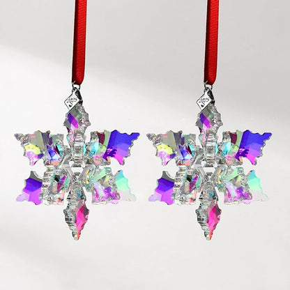 2025 Annual Edition 3D Crystal Snowflake Ornament Christmas Ornament Home Decor Gift (2025-Multicolour 3D)