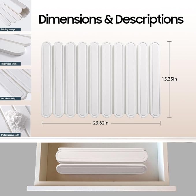 Stone Dish Drying Mat for Kitchen Counter, Quick Dry Stone Mat Kitchen for Dishes Bottles Cups, Large Foldable Diatomaceous Earth Dish Drying Mats Match Any Countertop, White