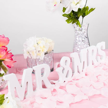 Super Z Outlet White Wooden Mr and Mrs Signs Wedding Present for Party Table Top Dinner Decoration, Display Stand Figures, Home Wall