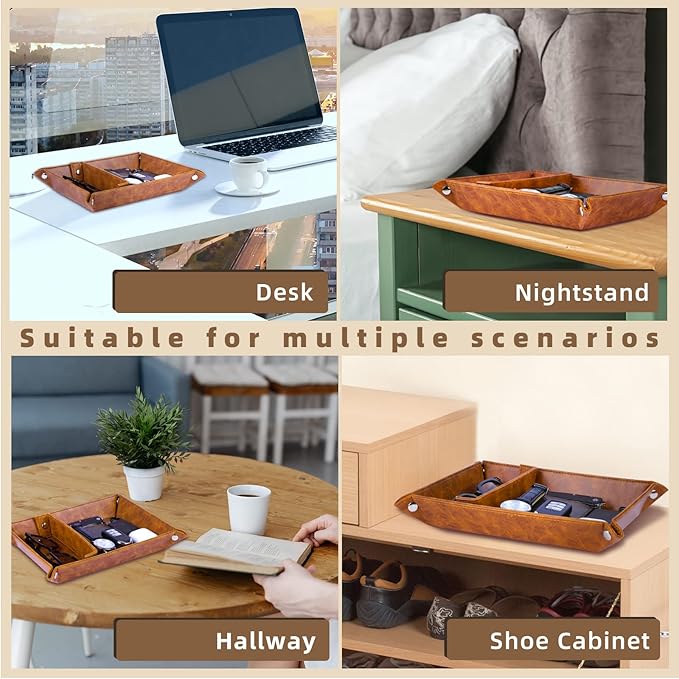 Best Husband Ever PU Leather Tray and Keychain, Men Anniversary Birthday Gifts Ideas for Husband Him Boyfriend Who Has Everything from Wife, Christmas Xmas Gifts Stocking Stuffers for Men Him