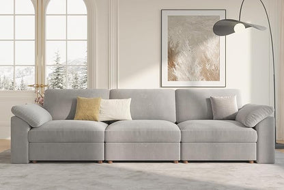 EASE MOOSE Sectional Modular Sofa, Comfty 3 Seat Cloud Couch, FSC Certified Modern Deep Seat Sectional for Living Room