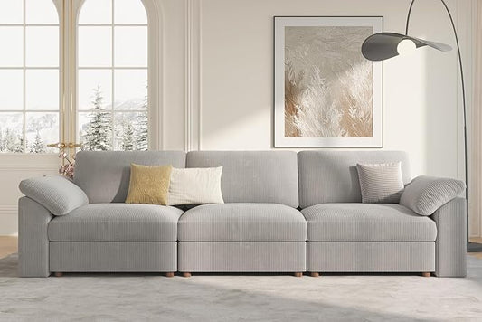 EASE MOOSE Sectional Modular Sofa, Comfty 3 Seat Cloud Couch, FSC Certified Modern Deep Seat Sectional for Living Room