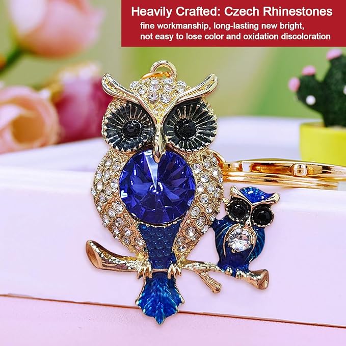 Owl Ornament, Owls Ornaments for Christmas Trees, Beautiful Handmade Metallic Ornament with Rhinestone, Christmas Ornaments for Kids, Girls - Owl Gifts for Women