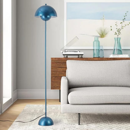 COSYLUX Modern Floor Lamp for Living Room, Industrial Tall Standing Lamp for Bedroom, Metal Shade Reflecting Light Reading Floor Lamp for Office, Nursery Room, Corner(Pearl Gentian Blue)