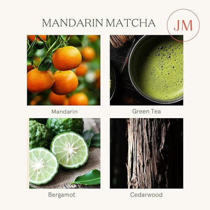 LA JOLIE MUSE Mandarin Matcha Scented Candle, Natural Soy Candles for Home Scented, Candle Gifts for Women&Men, Long Burning Luxury Jar Candle, 11oz