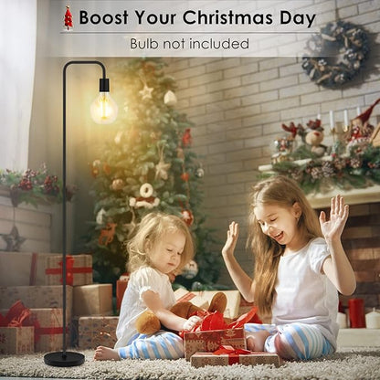 BoostArea Floor Lamp, Industrial Floor Lamp, 63 Inch Standing Lamp, E26 Socket, On/Off Footswitch, Whole Metal, ETL Listed, Modern Small Lamp for Bedroom, Living Room, Minimalist, Vintage, Mid Century