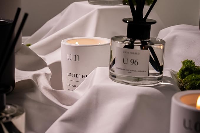 U.96 Luxury Reed Diffuser - Lemongrass, Eucalyptus & Amber | 100% Natural Essential Oils | Calming & Refreshing Fragrance | Long-Lasting Aromatherapy for Home, Office & Bathroom (5oz | Up to 5 Months)