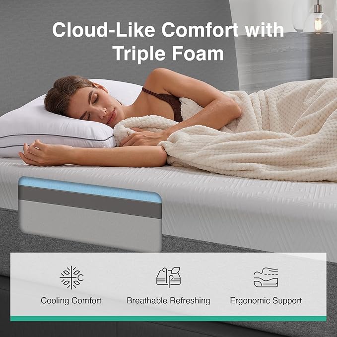 Novilla Mattress King, 14 Inch King Size Memory Foam Mattress in a Box for Suppotive, Pressure Relieving & Plush Comfort, Bliss