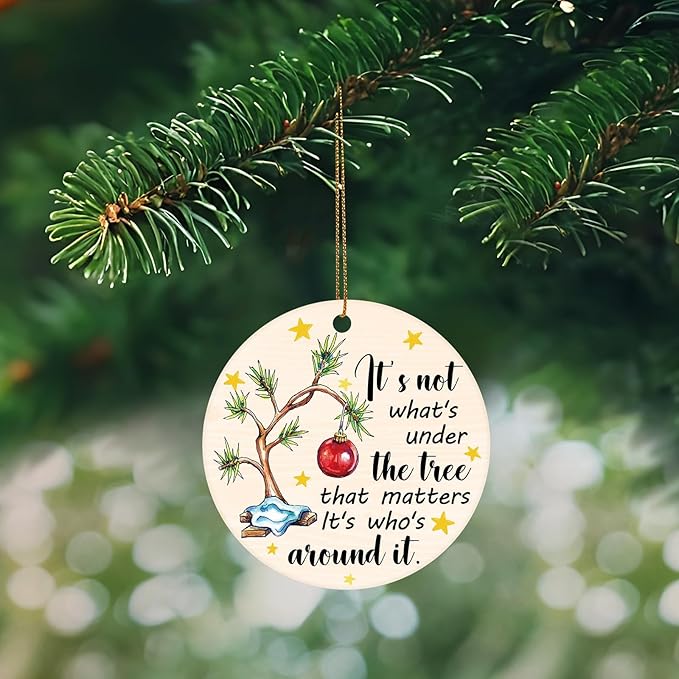 Christmas Tree Ornaments, Funny Christmas Ornaments 2025, Ceramic Christmas Tree Ornaments for Family Friends, Cute Holiday Hanging Decor, Sentimental Xmas Gift Keepsake