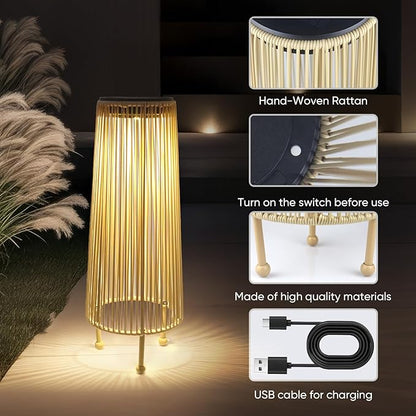 Outdoor Solar Floor Lamp, Upgraded Solar Patio Lamp, Brighter Outdoor Floor Lamp, Auto On/Off Patio Lamps Outdoor for Yard Garden Patio Pathway Lawn Decor