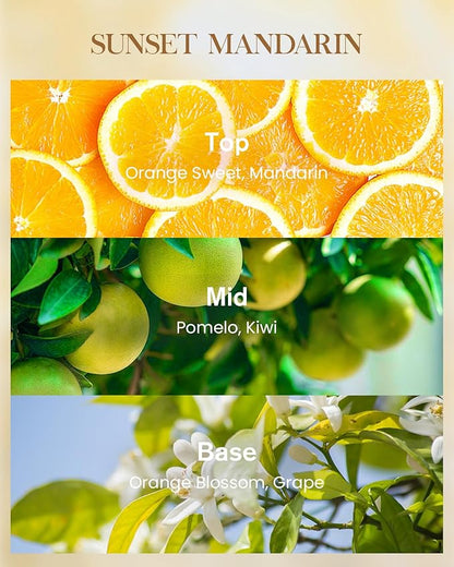 M&SENSE Sunset Mandarin Scented Natural Soy Wax Candle, 14.1oz 60 Hours Long Lasting Slow Burning Candles for Home Decor, Aromatherapy Candle for Stress Relief