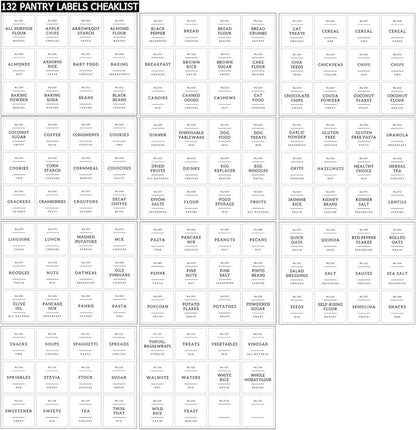 Set of 6 Glass Flour and Sugar jars with 132 Kitchen Pantry Labels - Thicken Large Glass Storage containers with Airtight Bamboo Lid - Rice Canisters for Salt Coffee(100OZ/54OZ/27OZ)