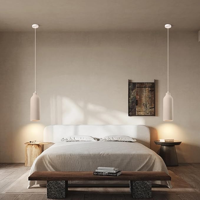 JAYMP Wabi Sabi Pendant Light for Dining Room Kitchen Island Light Hallway Restaurant Hanging Lamp E26 Base Japanese Style Wine Bottle Shape Lighting Fixture, 1 Pack (Light Brown,B Shape, D18×H50cm)