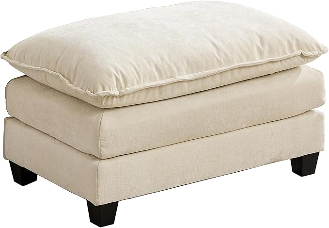 SoarFlash Chenille Sectional Sofa Ottoman,Beige