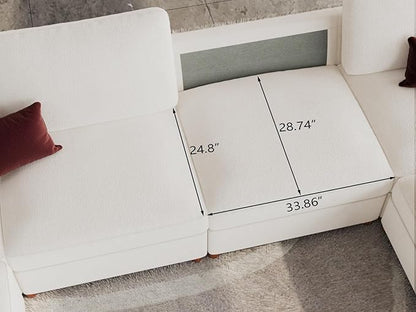 EASE MOOSE Oversized Sectional Modular Sofa,Modern Comfort L Shape Sectional Couch Wide Deep seat Couch for Living Room,White